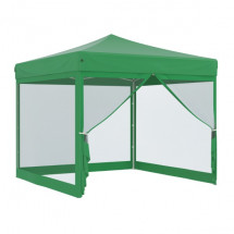 Тент-шатер быстросборный 4351 3x3х3м (раскладывается гармошкой) полиэстер зеленый